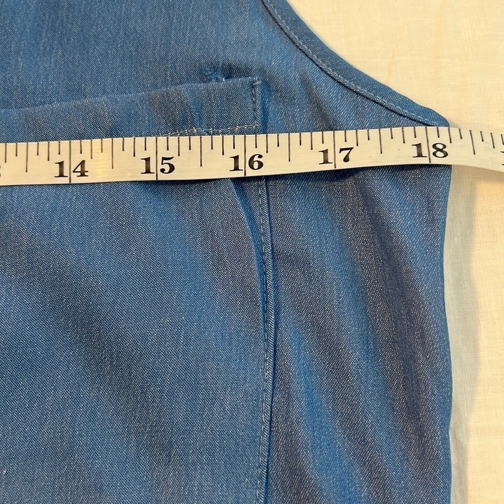 ⭐️Misslook, Soft Blue Casual Dress, Breast Pockets, Button-Front, Like New, M - Picture 5 of 12